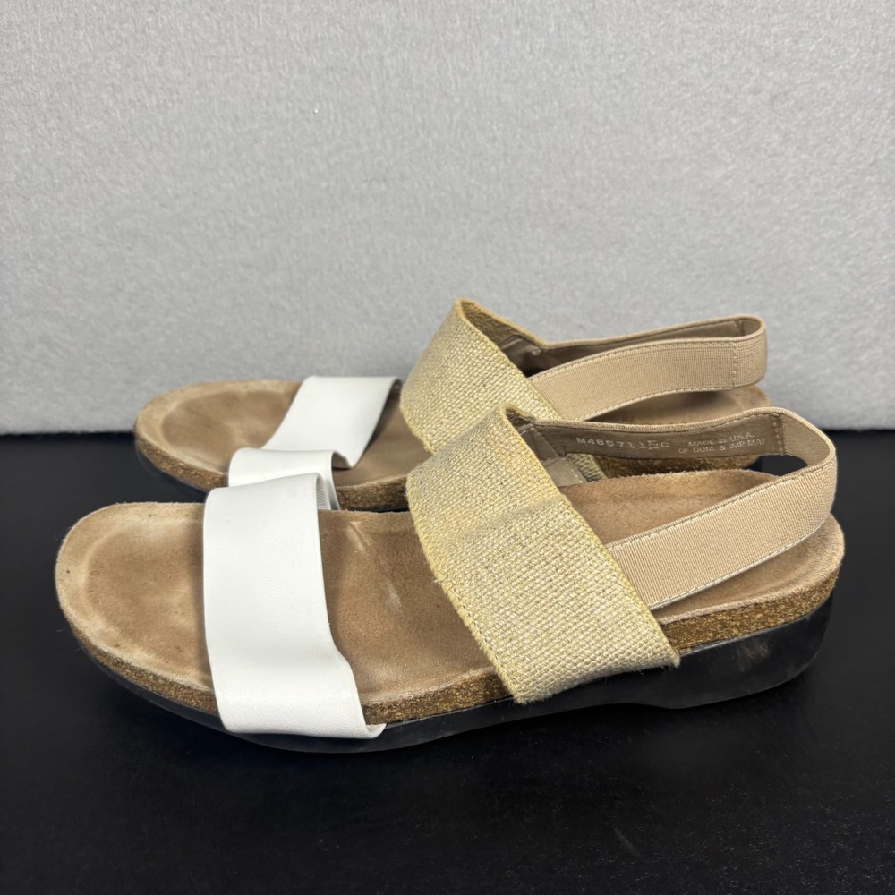 Munro Pisces Slingback Walking Sandals Open Toe White Natural Womens US 6.5 M